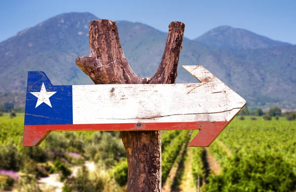 Señal de madera Bandera de Chile — Foto de Stock