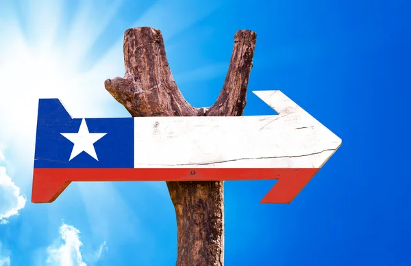 Chile Flag wooden sign — Stock Photo, Image