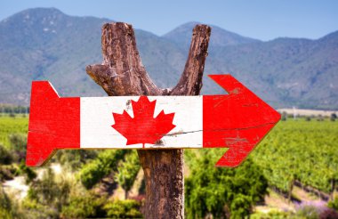 Canada Flag wooden sign clipart