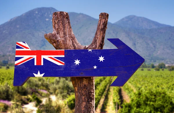 Australische Flagge Holzschild — Stockfoto