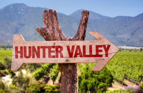 Hunter Valley sinal de madeira — Fotografia de Stock