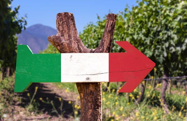 Italy Flag on wooden sign