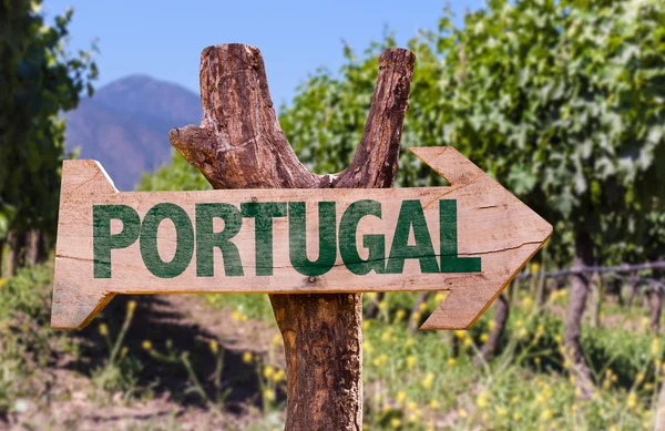 Πορτογαλία ξύλινη πινακίδα — Φωτογραφία Αρχείου