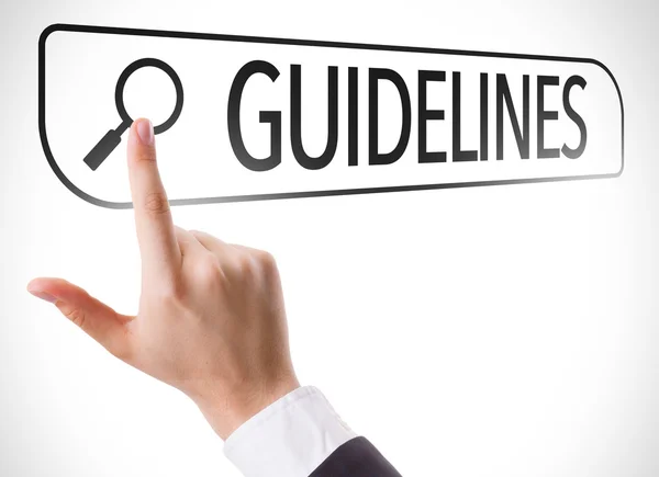 Guidelines written in search bar — Stock Photo, Image