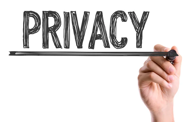 Hand writting the word Privacy — Stock Photo, Image