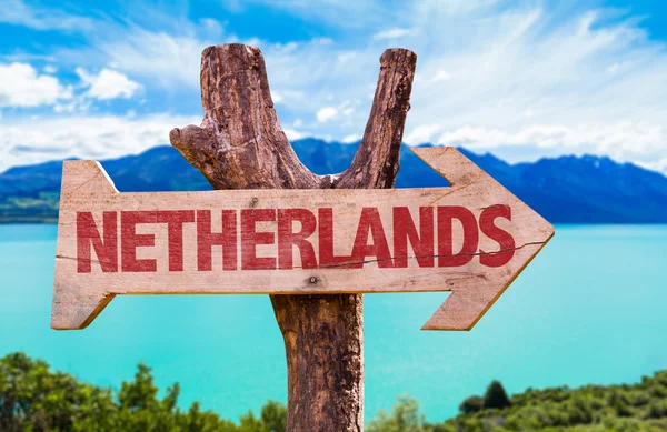 Netherlands wooden sign — Stock Photo, Image