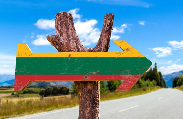 Lithuania Flag wooden sign — Stock Photo, Image