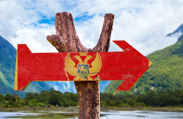 Montenegro Flag wooden sign — Stock Photo, Image