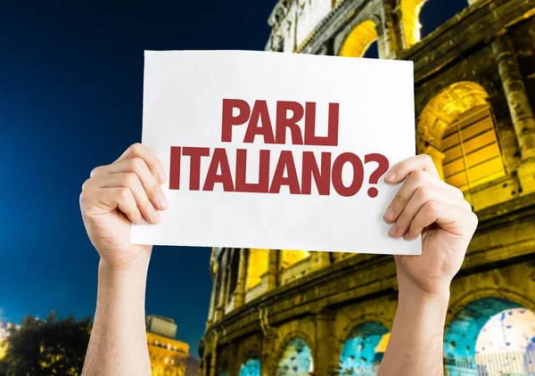 ¿Hablas italiano tarjeta — Foto de Stock