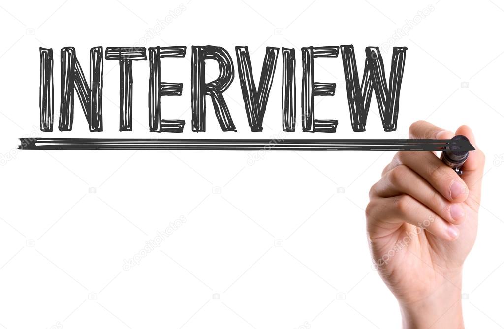 Hand writting the word interview — Stock Photo © gustavofrazao #82388480