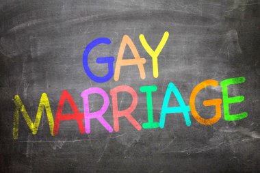 Gay Marriage on a chalkboard clipart