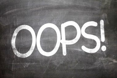 OOPS written on a chalkboard clipart