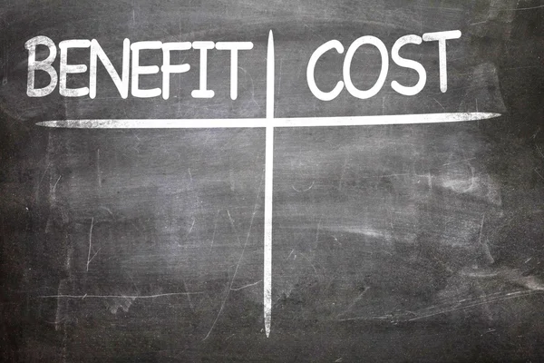 Beneficio Costo escrito en una pizarra —  Fotos de Stock