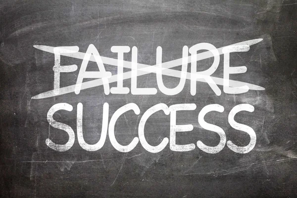 Falen en succes geschreven — Stockfoto