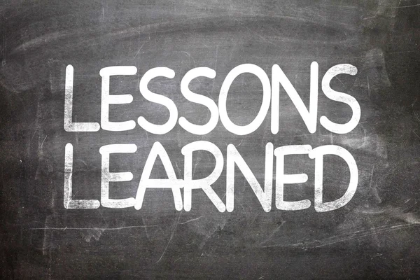 Lessons Learned op een schoolbord — Stockfoto