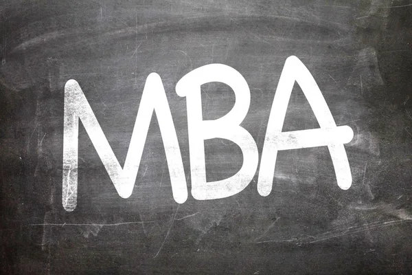Γραμμένο σε μια chalkboard MBA — Φωτογραφία Αρχείου
