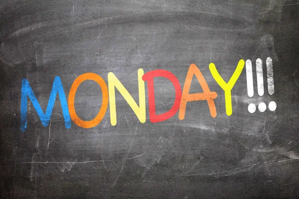 Monday written on a chalkboard — Stock Photo, Image