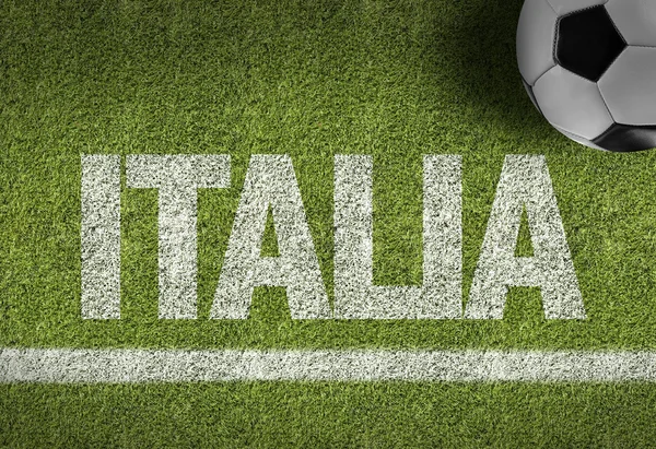 Fotbollsplan med texten Italien — Stockfoto