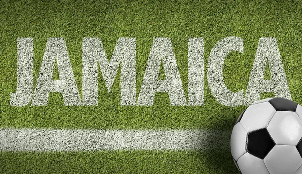 Campo de futebol com o texto Jamaica — Fotografia de Stock