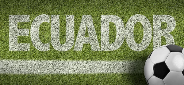 Soccer field with the text Ecuador — Stock Photo, Image