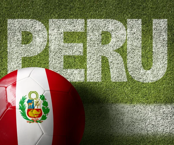 Soccer field with the text Peru — Stock Photo, Image