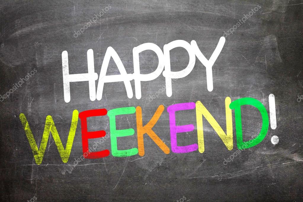 Happy Weekend on a chalkboard Stock Photo by ©gustavofrazao 84004132