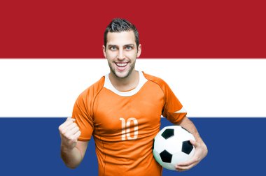 Hollanda fan turuncu arka plan üzerinde kutluyor