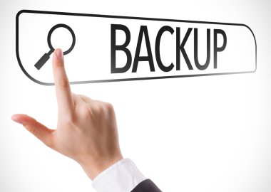 Arama çubuğuna yazılan yedekleme