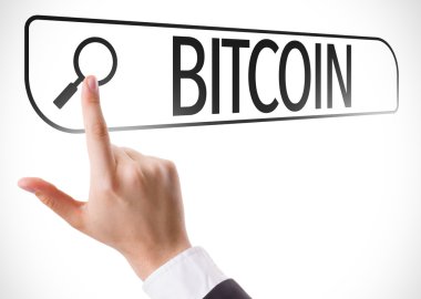 Arama çubuğunda yazılı Bitcoin