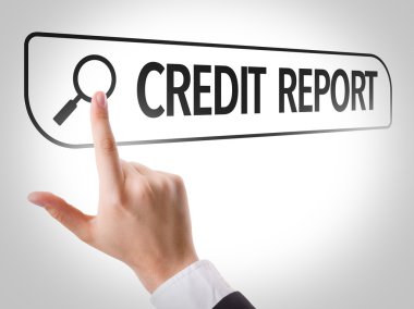 Credit Report written in search bar clipart