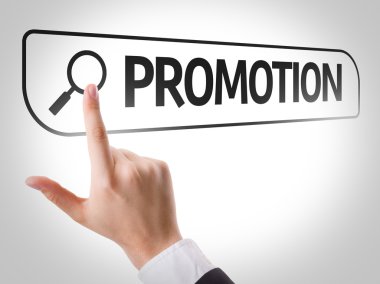 Promotion written in search bar clipart
