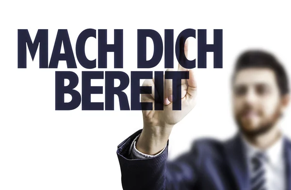 Mann zeigt mit dem Finger auf den Text — Stockfoto