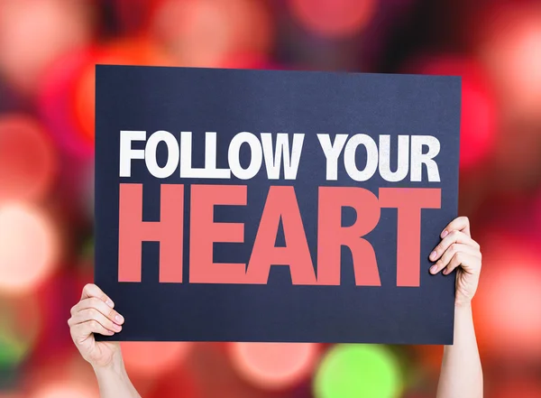 Följ ditt hjärta kort — Stockfoto