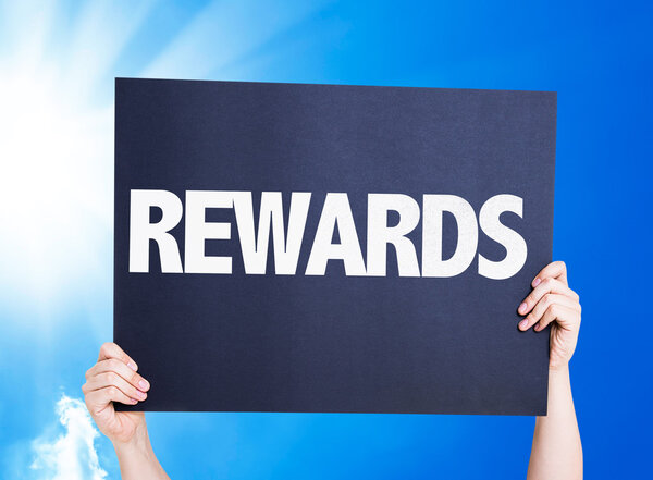 Rewards card on background