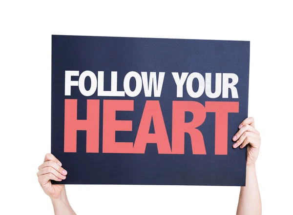 Siga su tarjeta de corazón —  Fotos de Stock