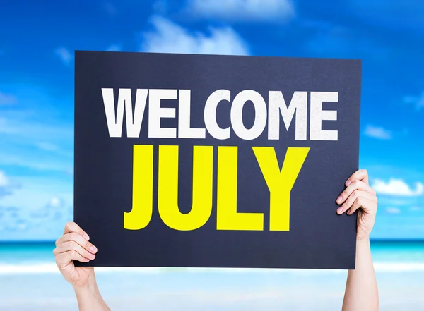 Welcome July card — Stock Photo, Image