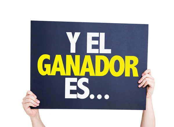 Y el ganador es... tarjeta — Foto de Stock