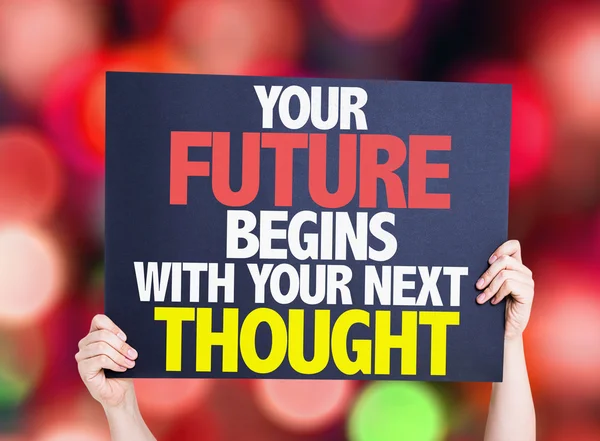 Tu futuro comienza con tu próxima tarjeta de pensamiento — Foto de Stock
