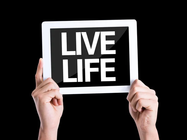 Humans hands holding the tablet — Stock Photo, Image