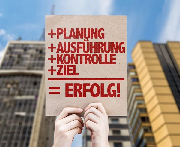 Erfolgs-Textkarte — Stockfoto