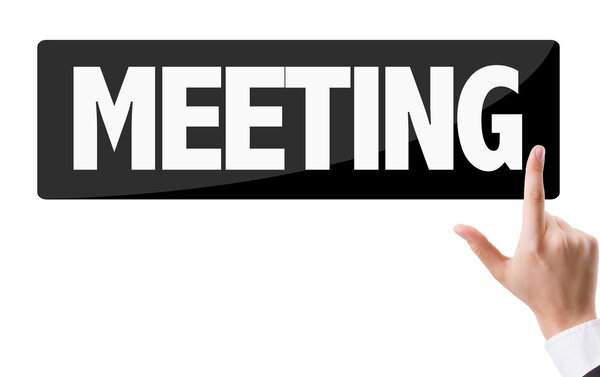 Businessman pressing button with the text