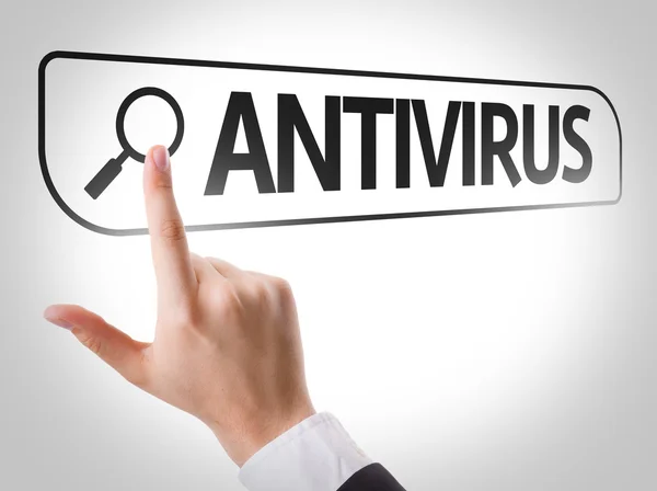 Antivirus skriven i sökfältet — Stockfoto