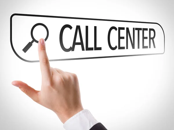 Call Center skrivet i sökfältet — Stockfoto