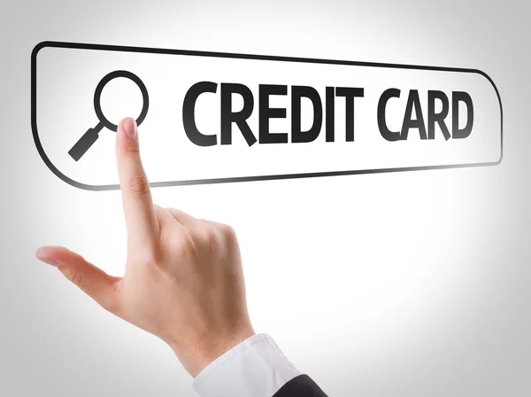 Kredi kartı arama çubuğunda yazılı — Stok fotoğraf