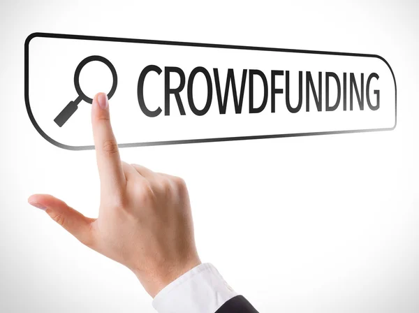 Crowdfunding escrito na barra de pesquisa — Fotografia de Stock