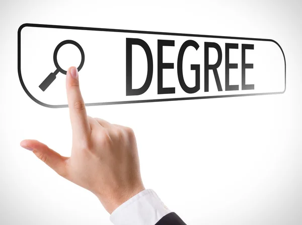 Degree written in search bar — Stock Photo, Image