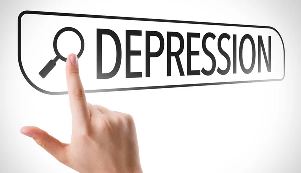 검색 바에서 작성 하는 우울증 — 스톡 사진