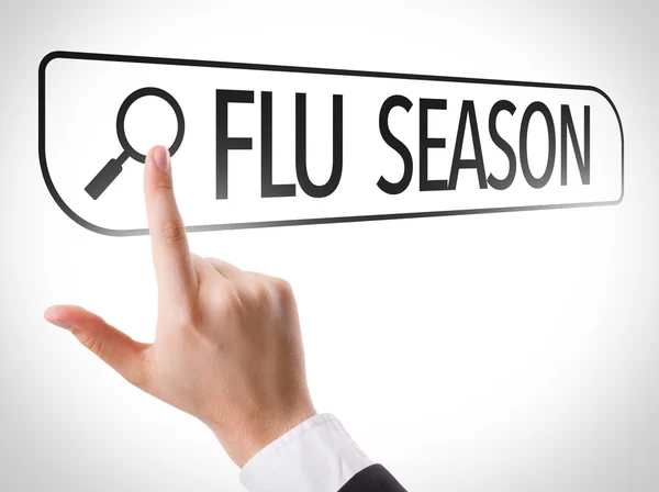 Flu Season written in search bar — Stock Photo, Image