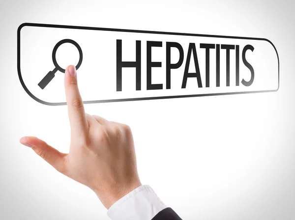 Arama çubuğunda yazılı hepatit — Stok fotoğraf