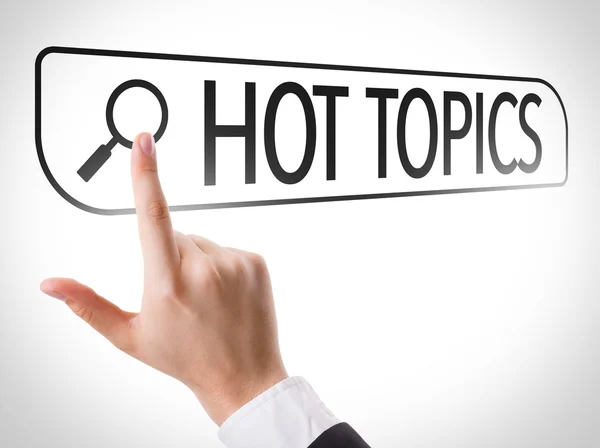 Hot Topics written in search bar — Stock Photo, Image